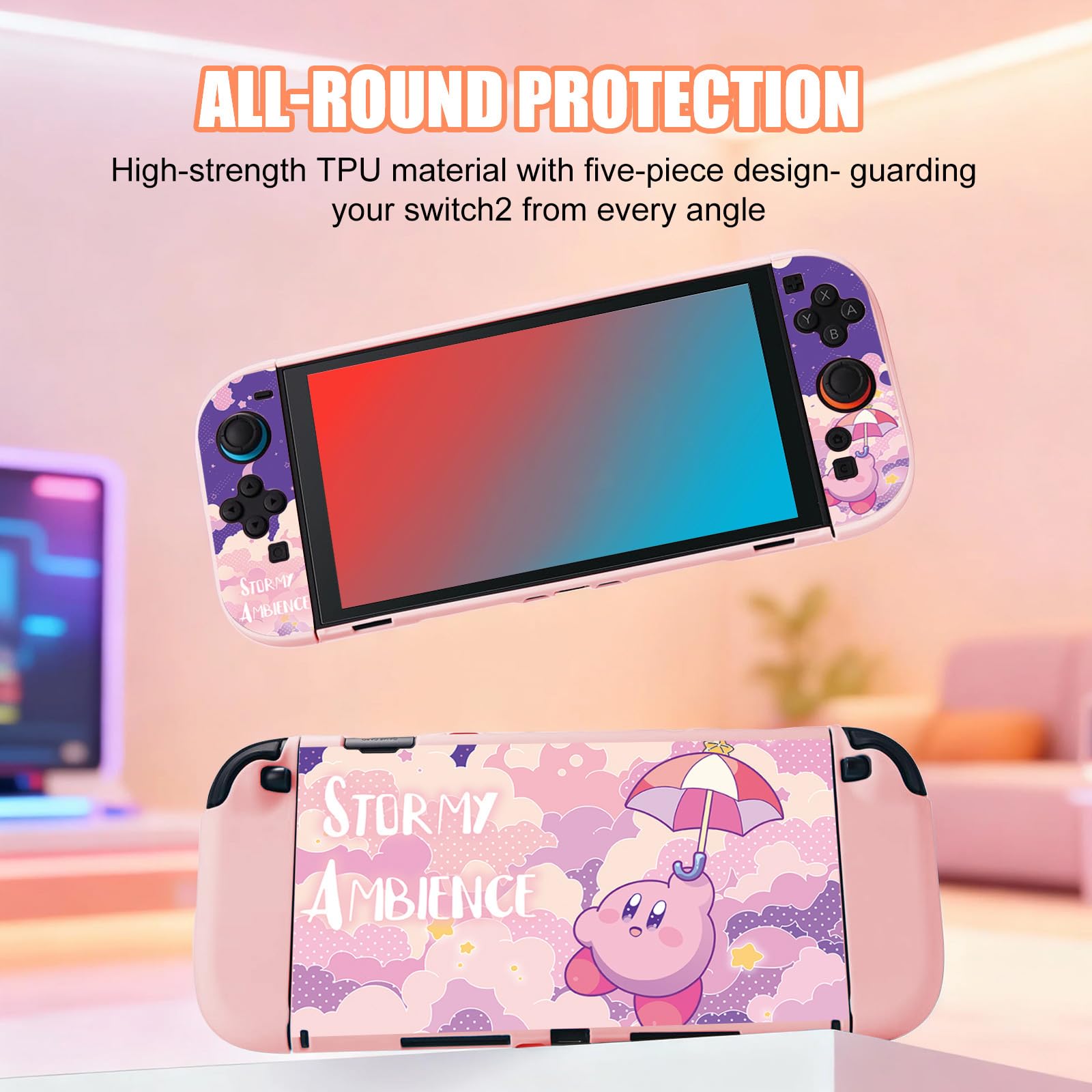 BAYINBROOK Switch 2 (2025) Coque TPU Antichoc Antidérapante Souple, Rechargeable sans Retirer la Coque, Protection Joystick