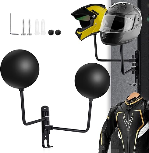 Soporte de pared para casco de motocicleta, rotación de 180 grados, soporte de metal para casco de bicicleta, soporte de exhibición para casco de