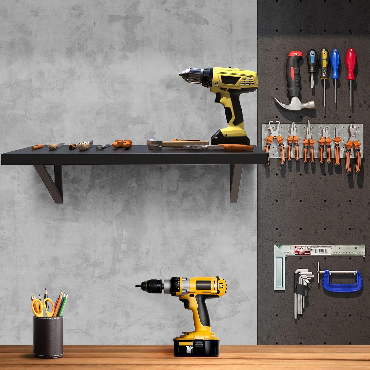 Stainless Steel Shelf 12 x 24 Inches,250 lb Wall Mounted Commercial Floating Shelving, Metal Shelves for Restaurant, Kitchen, Home and Hotel, Bar, Garage