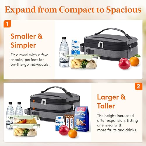 Miniatura 5 de Lifewit Lonchera aislada para hombres, bolsa enfriadora expandible, bolsa de almuerzo congelable para mujeres con 2 bolsas de hielo y correas para