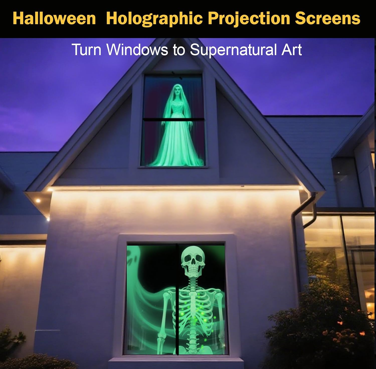 100 Inch Holographic Rear Projection Screen - Portable Foldable Double-Sided Anti-Wrinkle Projector Screen for Halloween, Christmas, Movie Nights & Holiday Parties | Indoor Hologram Video Projection