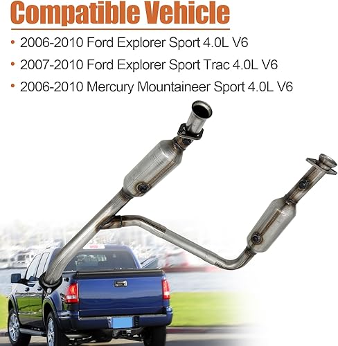Miniatura 4 de Catalizador compatible con Ford Explorer Sport/Explorer Sport Trac 2006-2010, Mercury Mountaineer 4.0L V6 16434 193781 (ajuste directo)