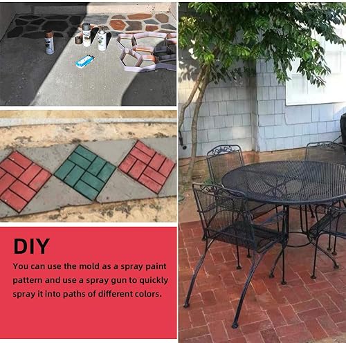 Miniatura 6 de Anothera Paquete de 2 moldes de hormigón reutilizados de 15.7 x 15.7 x 1.57 pulgadas, moldeo de piedra Pathmate, pavimentadora de piedra escalonada