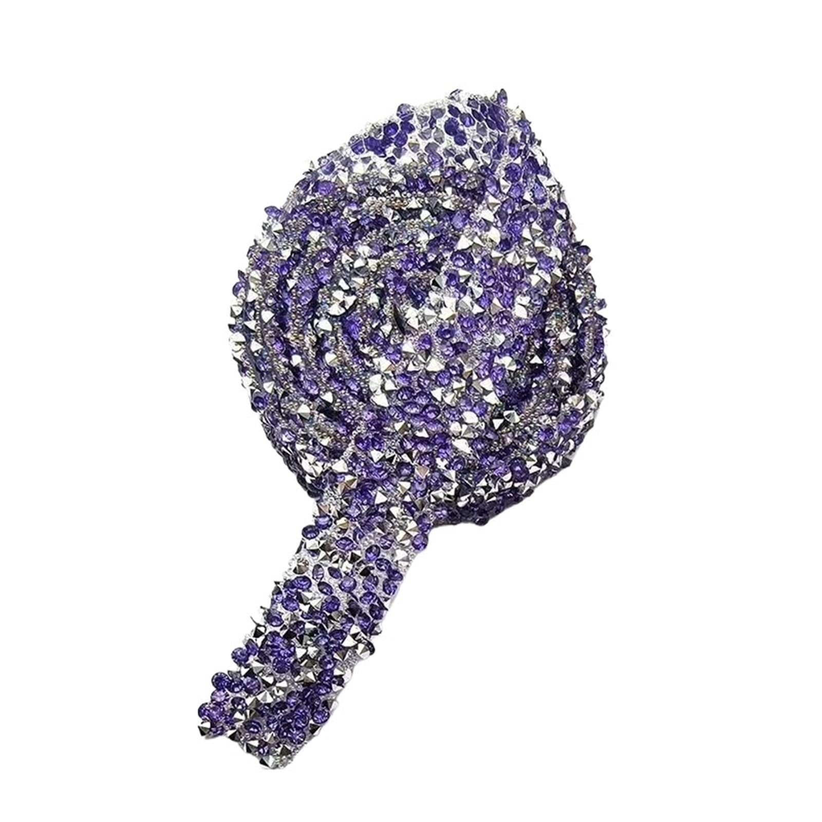 Glitter Tape, DIY Colours Strips Roll 2 Yards Crystal Strass Tape Rhinestone Iron On Dress Multicolor(Purple)