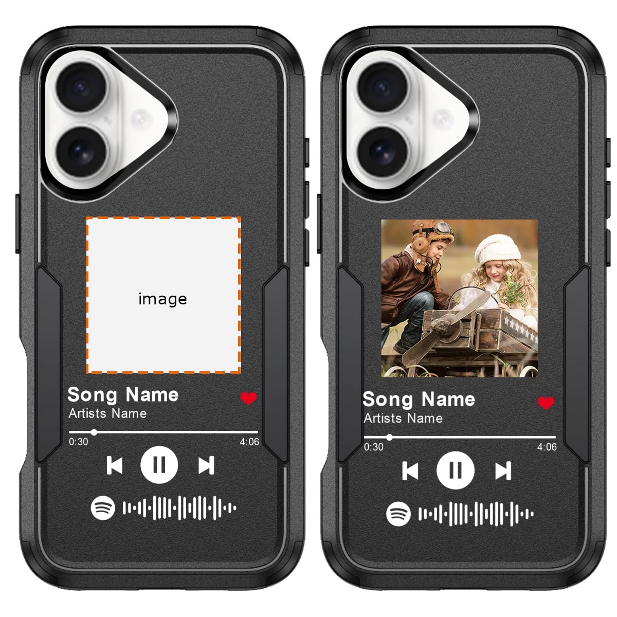 Custom Magnetic Case for iPhone 17 Spotify Code Photo Personalized Customized Music Player Song Plaque Image Text Picture