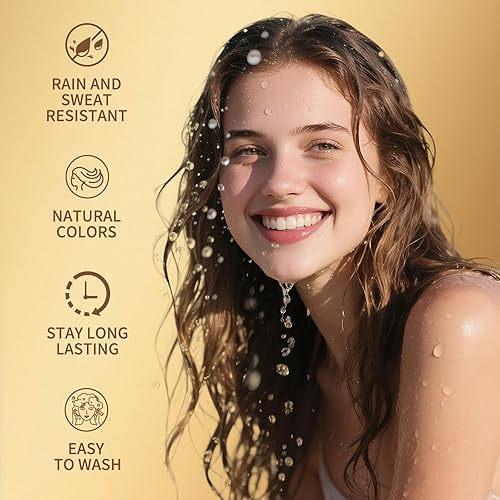 Miniatura 54 de gowwim Polvo de línea capilar (marrón oscuro) Tinte de raíz de cabello, color instantáneo, cubierta de sombra de cabello gris, retoque de cabello