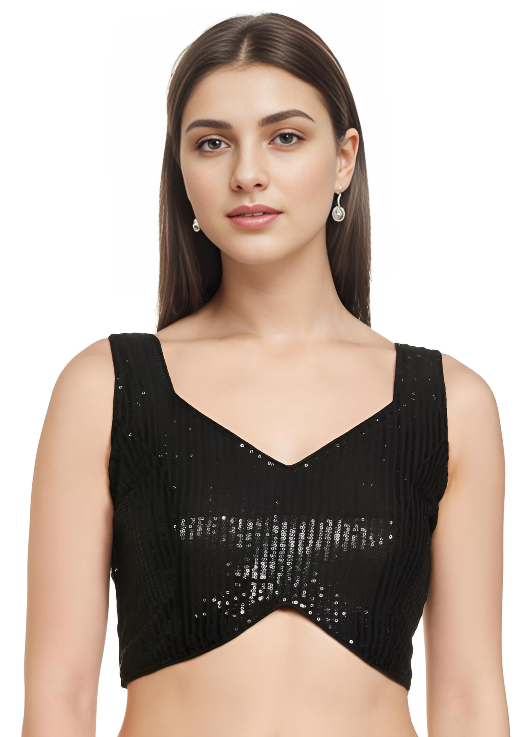 Georgette Elegant Women's Blouse Sweetheart Neck Sleevless Perfect for Work, Parties, Or Evening Events, Featuring A Flattering Fit and Luxurious Feel