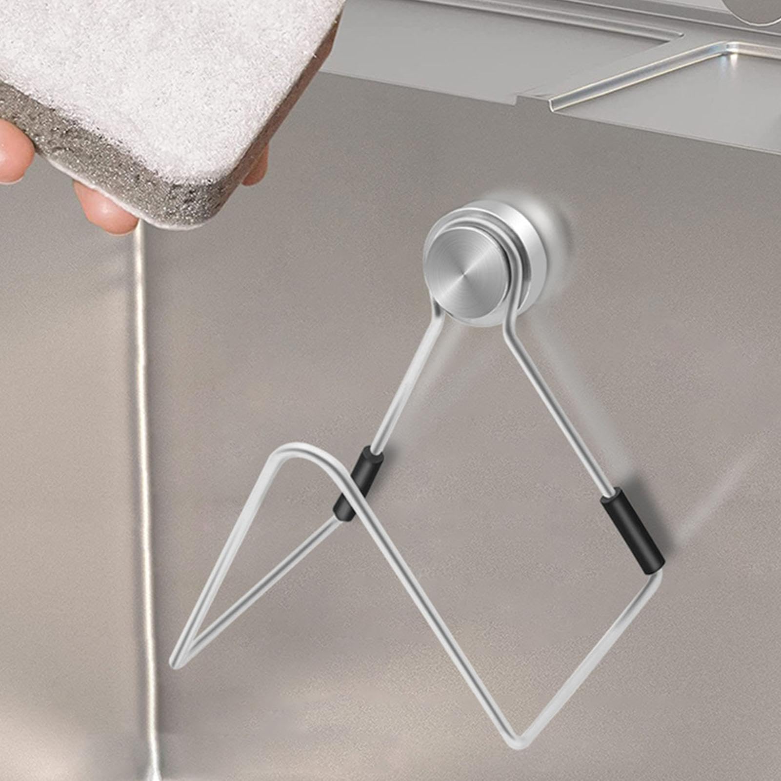 Uchwyt na gąbkę kuchenną, szybko schnący uchwyt na gąbkę, magnetyczny uchwyt na gąbkę, organizer kuchenny 2,36 x 2,36 x 1,18" do domu, kuchni, restauracji, hotelu, akcesoria do naczyń