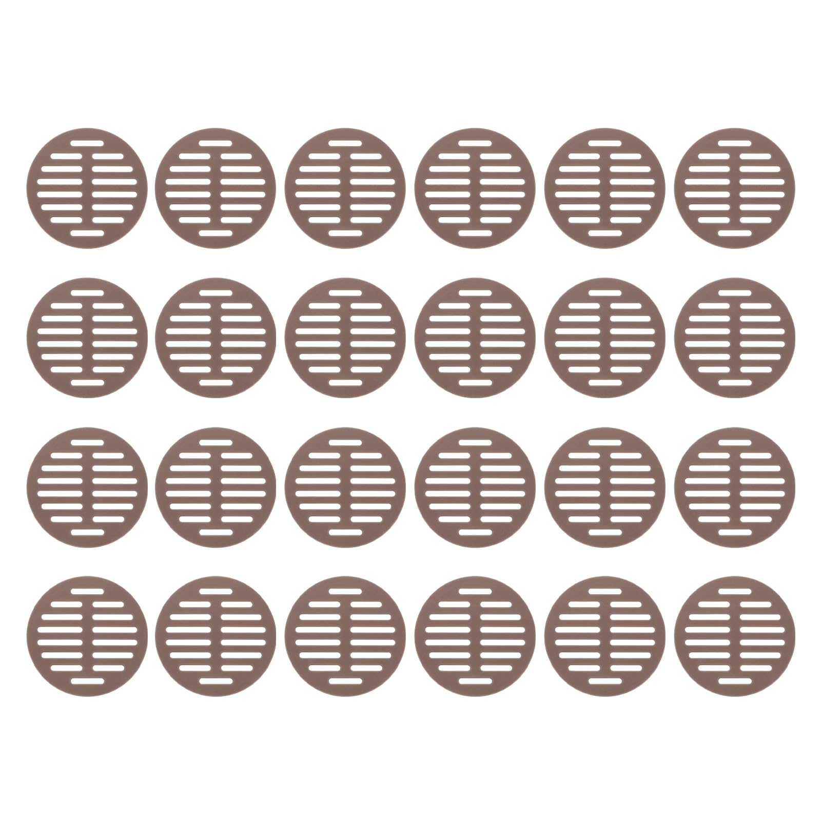 sourcing map 24 Pcs Round Soffit Vents (80mm / 3.15") - Plastic Louver Soffit Air Vent Cover Circular Air Mesh Screen Grille for Home/Bathroom/Wall/Ceiling/Cabinet, Brown