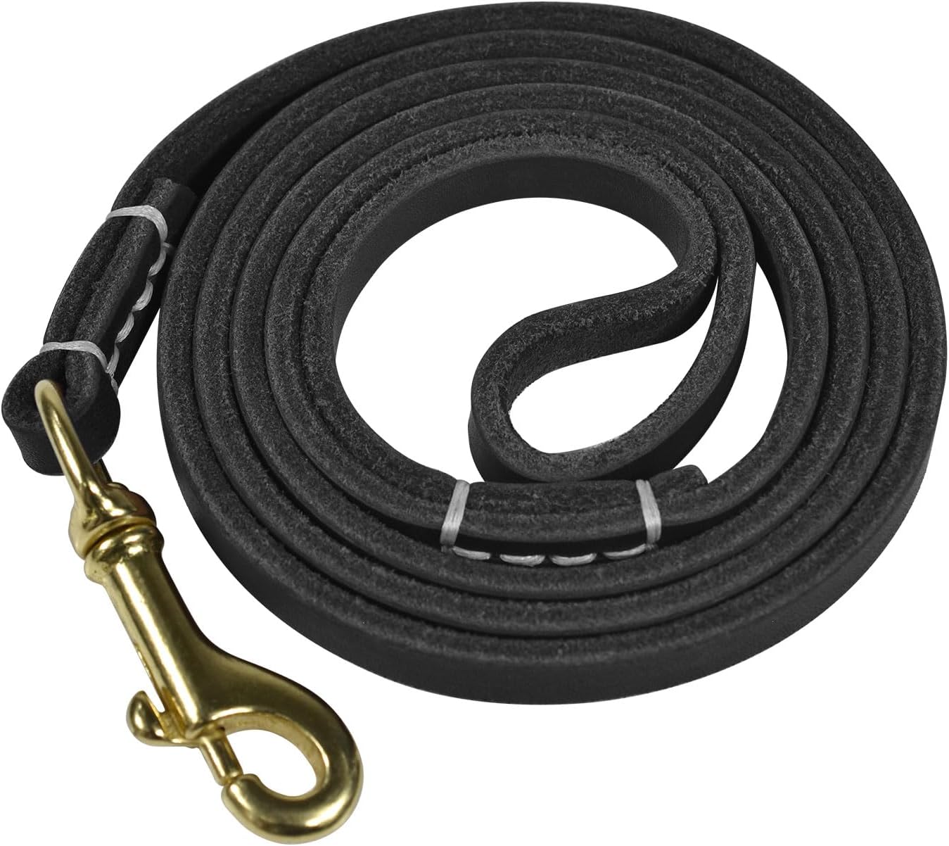 Reopet5 Feet Genuine Leather Small & Medium Dog Leash - Black,3/8" X 5'