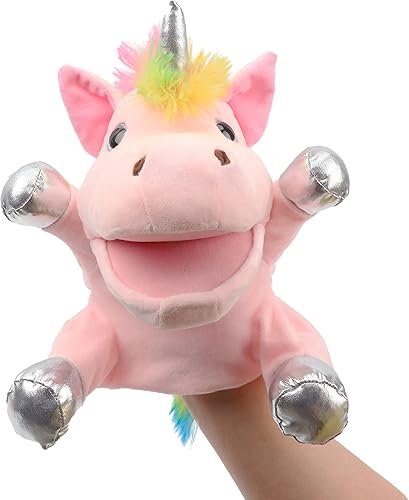 Vista 49 de Hopearl Reno de marioneta de mano de alce de peluche con boca abierta y movible para juego imaginativo, juego de rol, juguete interactivo