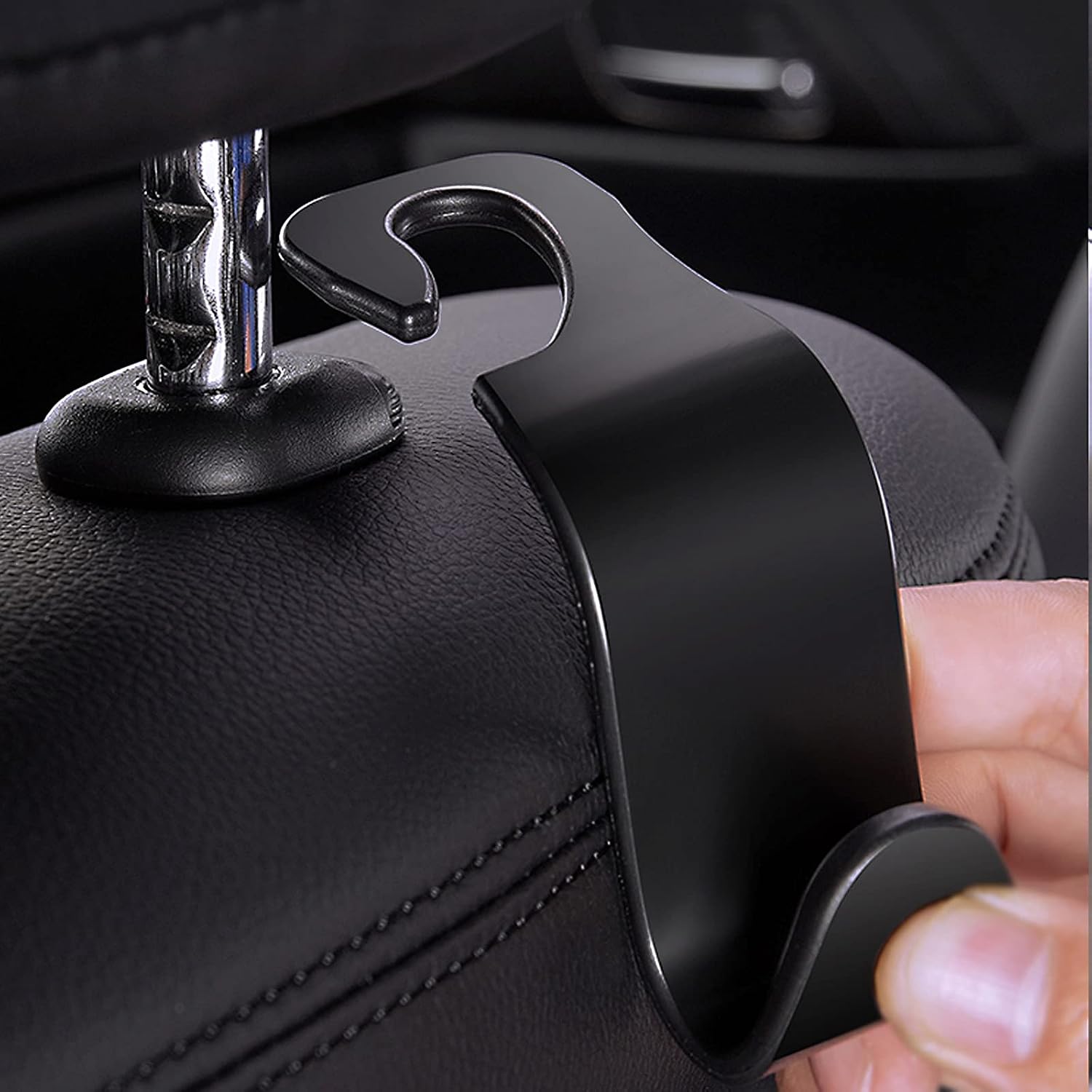 EldHus 4-Pack Car Hooks, Back Seat Headrest Hook Vehicle Car for Purse Mask Handbag Grocery Bag Shopping Bags