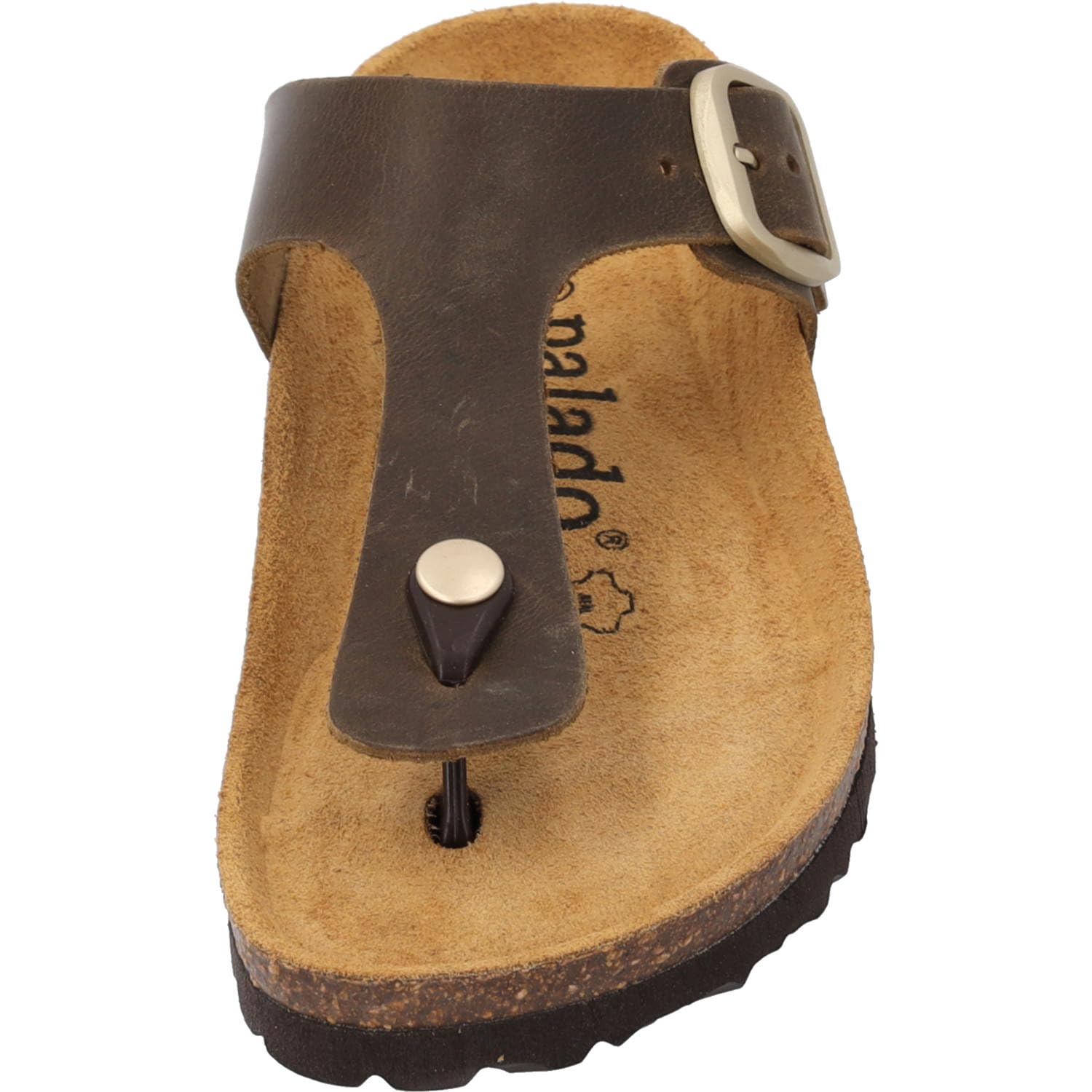 Palado Zehentrenner Damen Kos Denka - bequeme Pantoletten Made in Spanien - elegante Sandalen mit Kork-Fußbett - modische Sommerschuhe