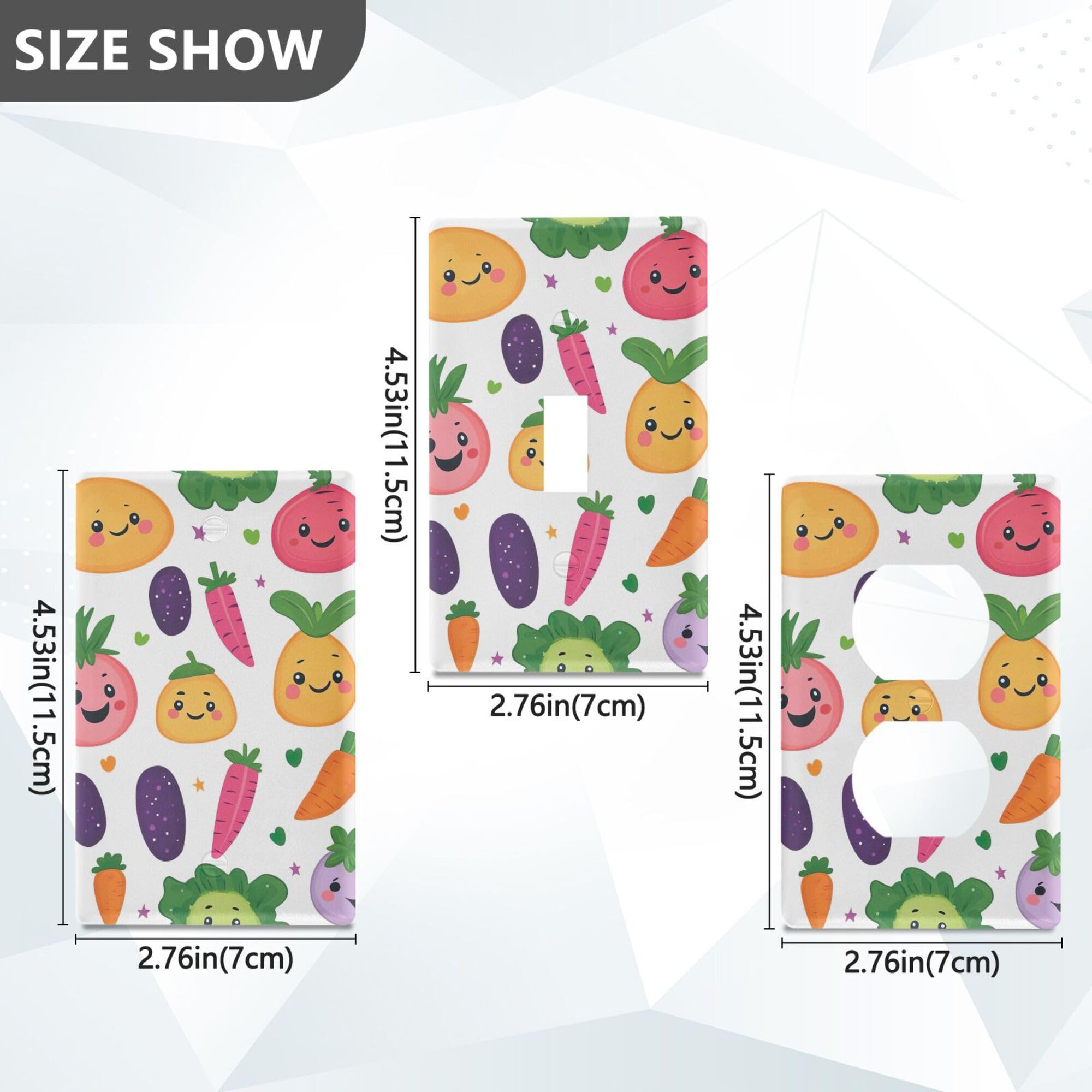 xigua Unused Outlet Wallplate Cartoon Vegetables Switch Wall Plate Cover,Decorative Outlet Cover Switch Cover for Home Office Bedroom 4.53