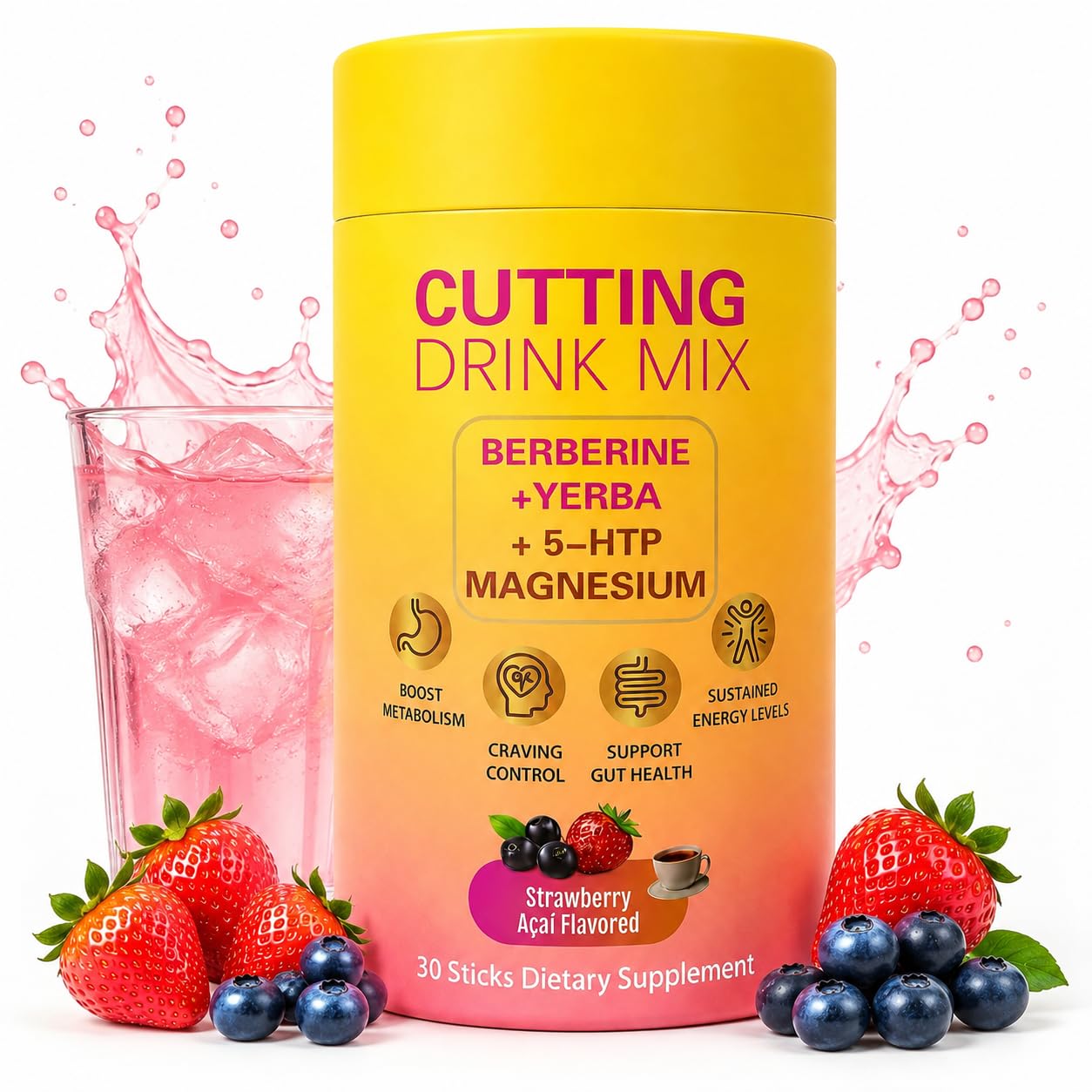 Cutting Drink Mix,Supports Energy & Gut Health,30 Servings