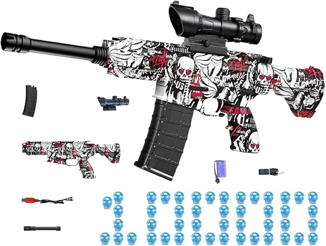 Hodfid Gel Ball Guns | M416 Camouflage Splatter Ball Guns with 10000pcs Water Beads | Electric Gel Blasters Splat Ball Guns | Airsoft Slatterball Guns for Adults and Kids Age 14+
