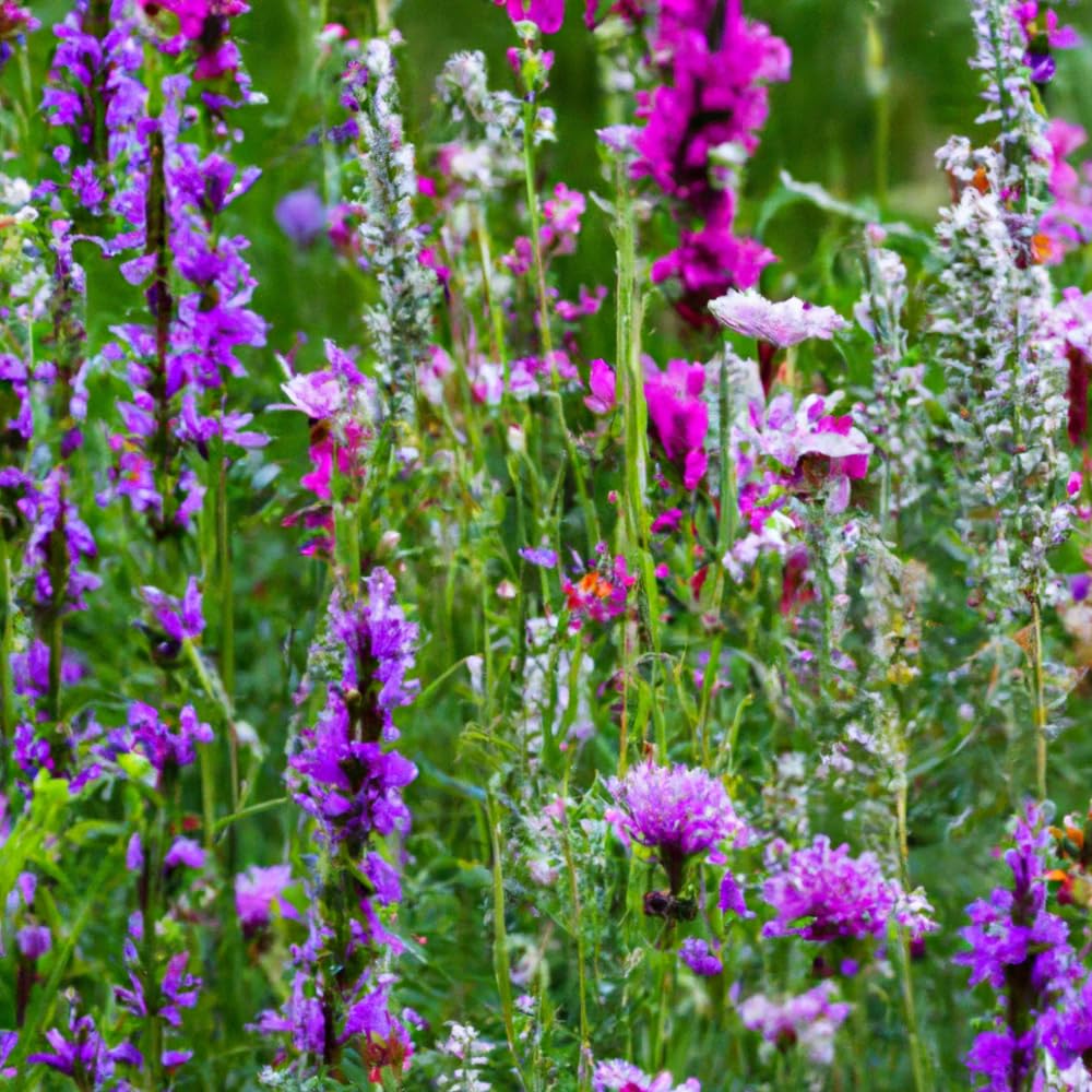 MRS Mélange de fleurs sauvages pourpres - 100 g pour 50 m² - 14 espèces de fleurs sauvages - Stimule la biodiversité - Idéal pour les bordures