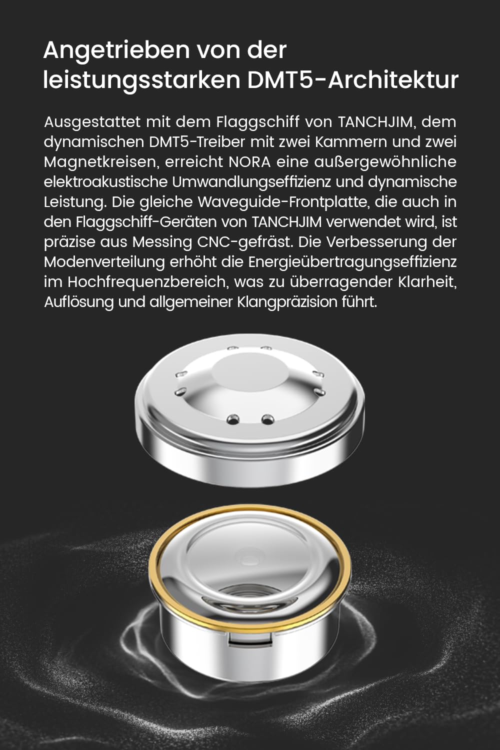 TANCHJIM Nora Professionelle In Ear Monitore für Live-Streams & Aufnahmen | Wired IEM Gesangs/Instrumentenverstärkung, DTM5 Dual-Cavity-Dual-Magnetic-Dynamic-Treiber, Leicht, 3,5/4,4 mm, ohne Mikrofon