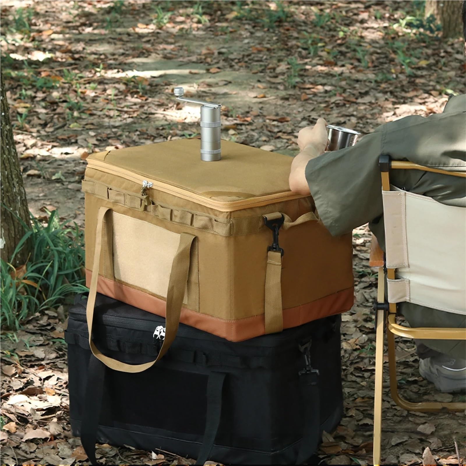 Camping Cookware Organizer Bag Borsa portaoggetti da campeggio da 60 litri, pieghevole, con fondo impermeabile(Color1)