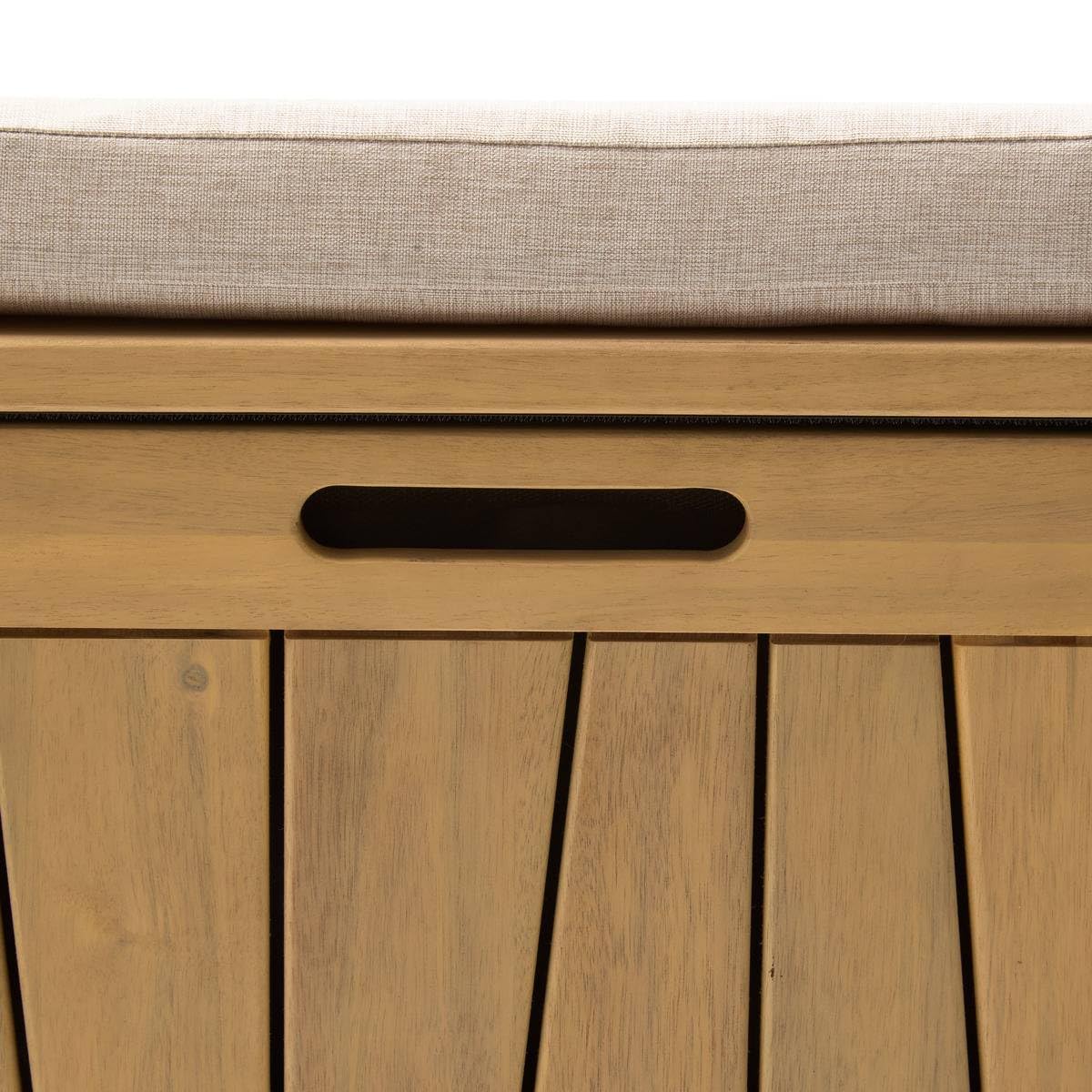 HESPERIDE - Coffre de rangement 210l avec assise lodgia beige acacia