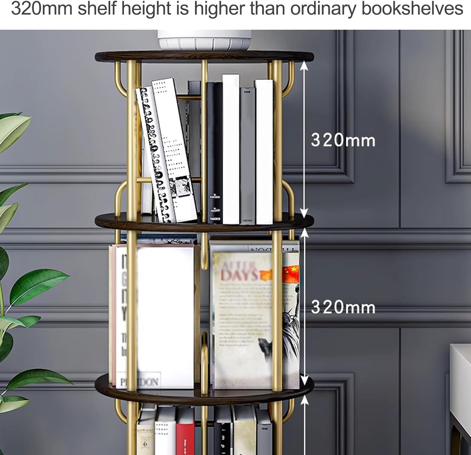 回転式本棚3段 A4判が入る回転式書棚 回転式本棚3