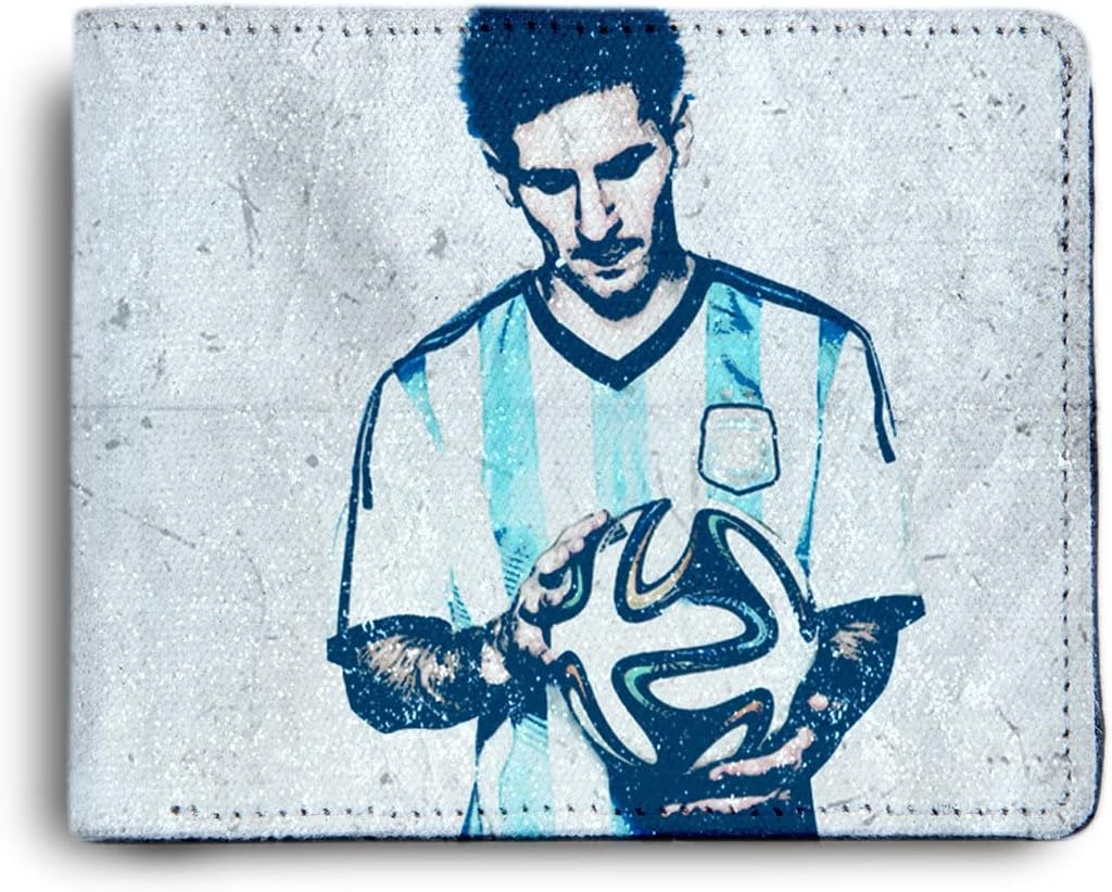 Lionel Messi Artwork Printed Pu Leather Wallet for Men's/Boy's, Messiah 10, S, Casual