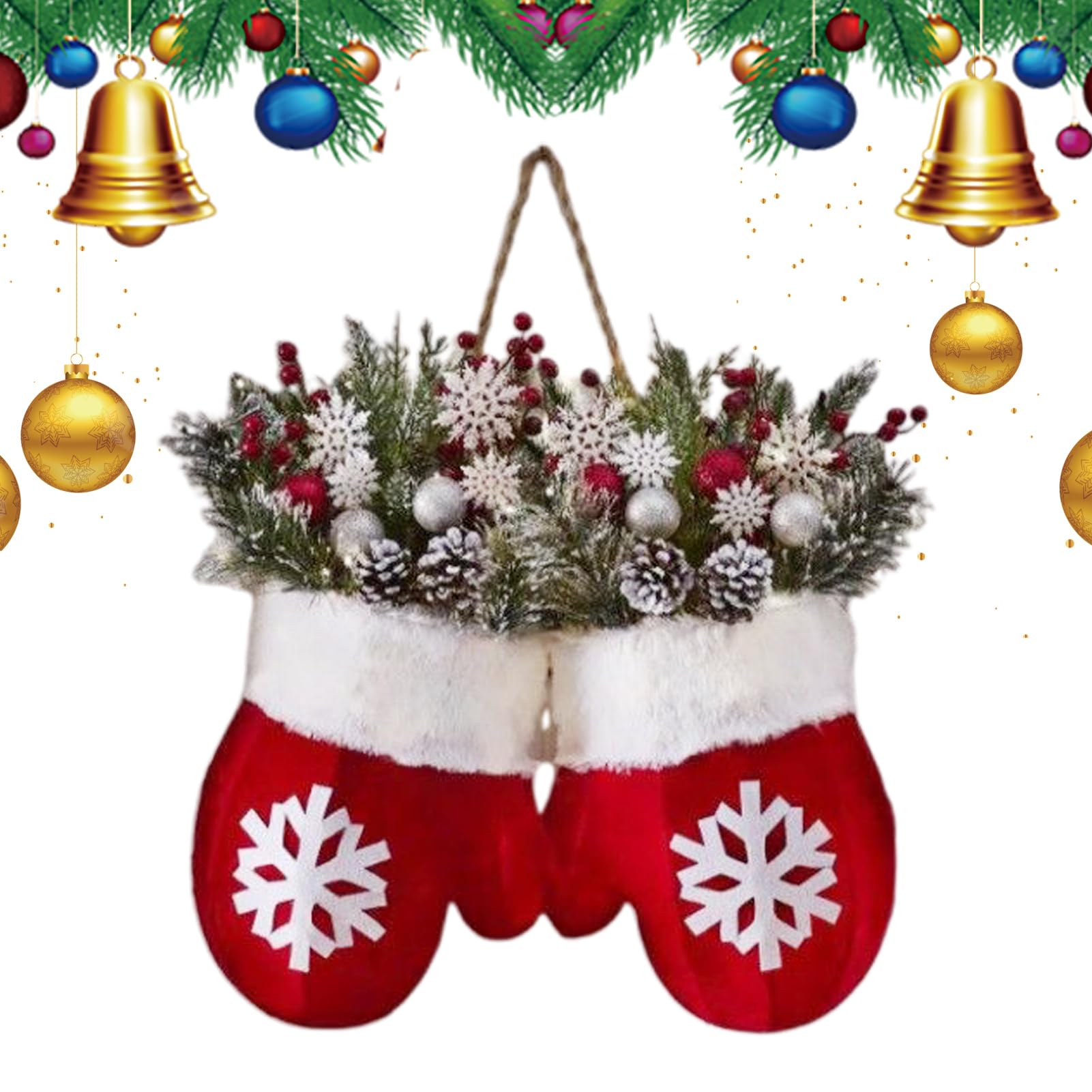 Couronne de Noël d'hiver intérieure extérieure pour guirlande maison et fête