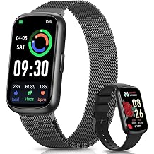 DEKELIFE Fitness Trackers,Smart Watches for Men Women with 24/7 Heart Rate/Sleep Monitor, Fitness Watch with IP68 Waterproof, Health Activity Trackers for Android and iPhone Carbon Black