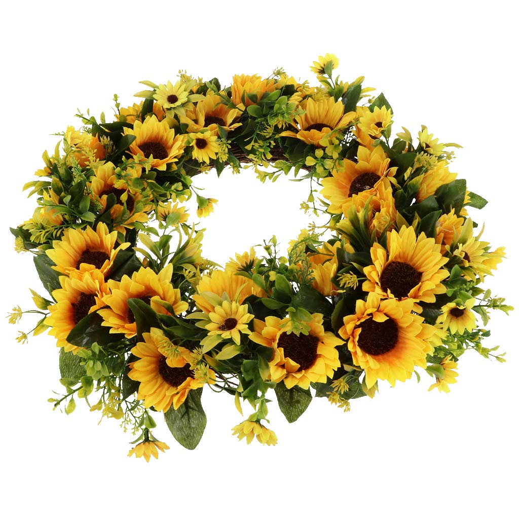 Fenteer Artificial Harvest Silk Fall Front Door Wreath Wreath Decoration