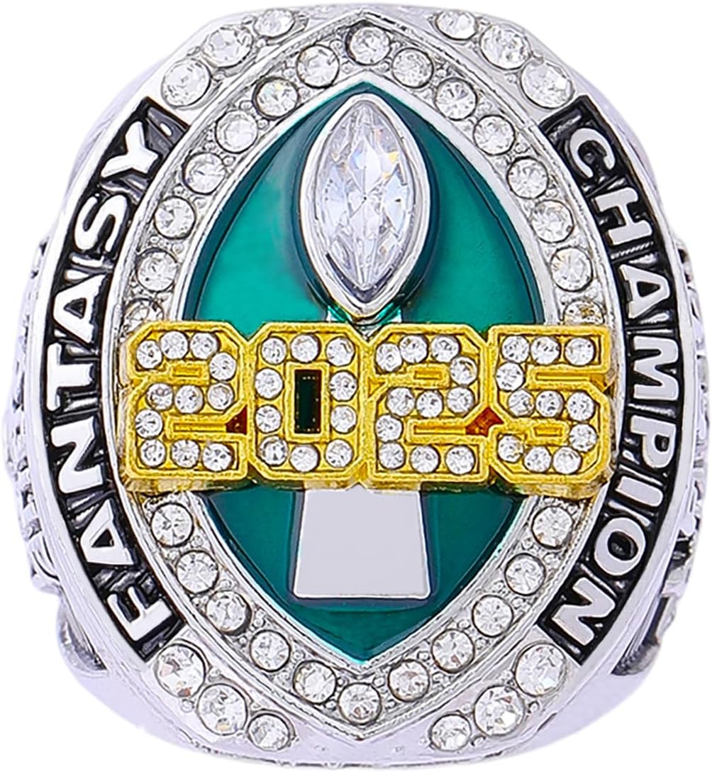 2025 Fantasy Football Championship Ring Heavy FFL Champion Trophy Ring Award Trophy for Fantasy Football League Winner