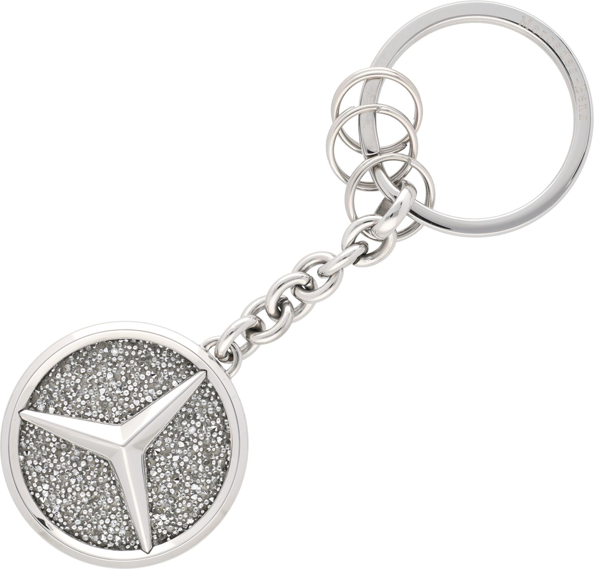 Mercedes-Benz St.Tropez - Portachiavi in acciaio inossidabile con cristallo lucidato, argento, 9,3 cm