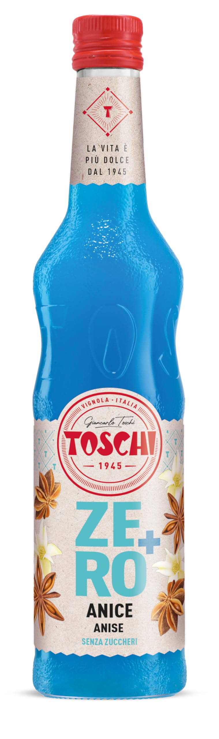 Toschi Drink della tradizione Italiana Zero + Toschi 560 ml nei gusti Anice, Pompelmo Rosa, Limone, Melograno, Cedrata ed Orzata. Bottiglie
