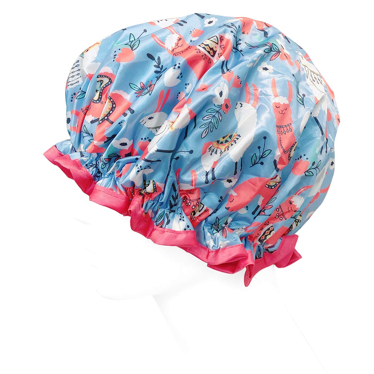 Allydrew Wiederverwendbare Duschhaube Für Langes Haar - Wasserdicht & Niedlich (Pink/Punkte)
