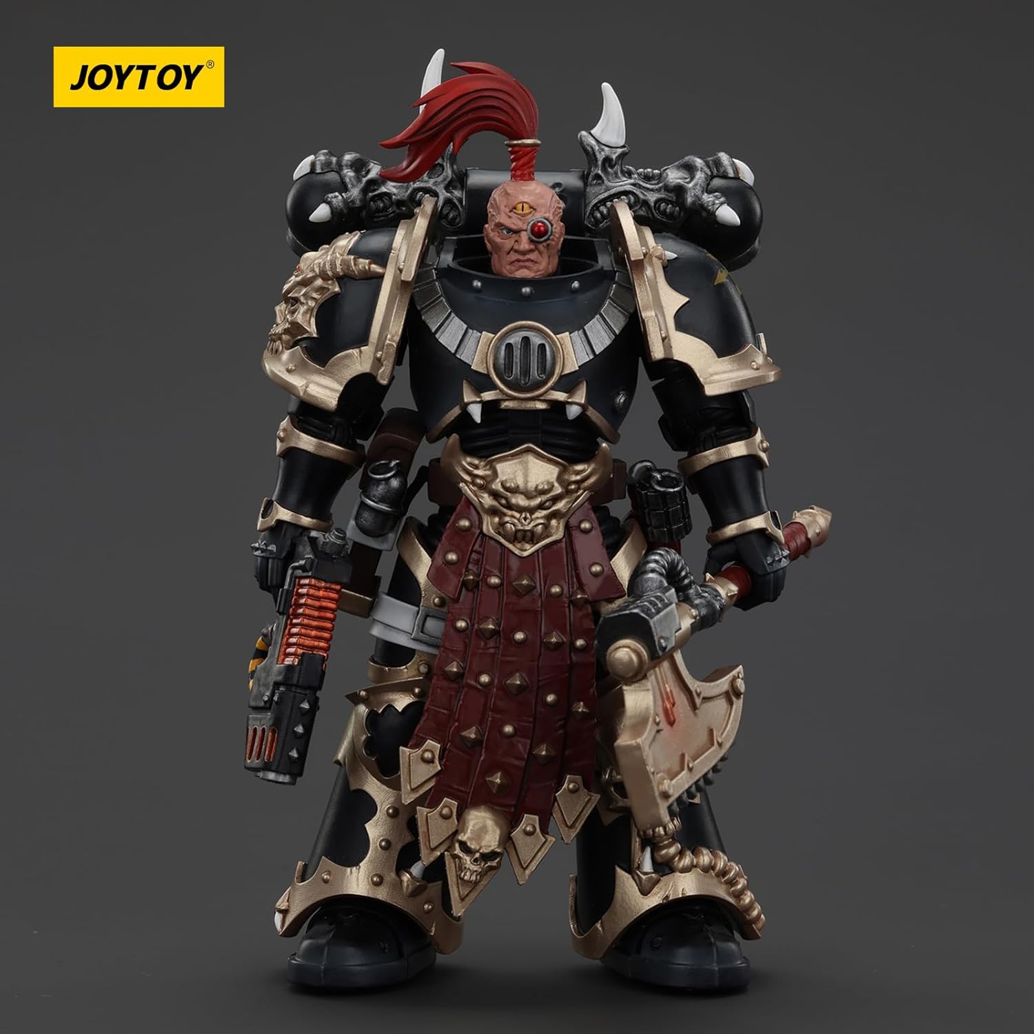 JOYTOY Warhammer 40k Chaos Space Marines, Chaos Space Marines Black Legion Chosen with Plasma Pistol and Power Axe 1/18 Action Figure, Dedicated to You Who Love Collecting