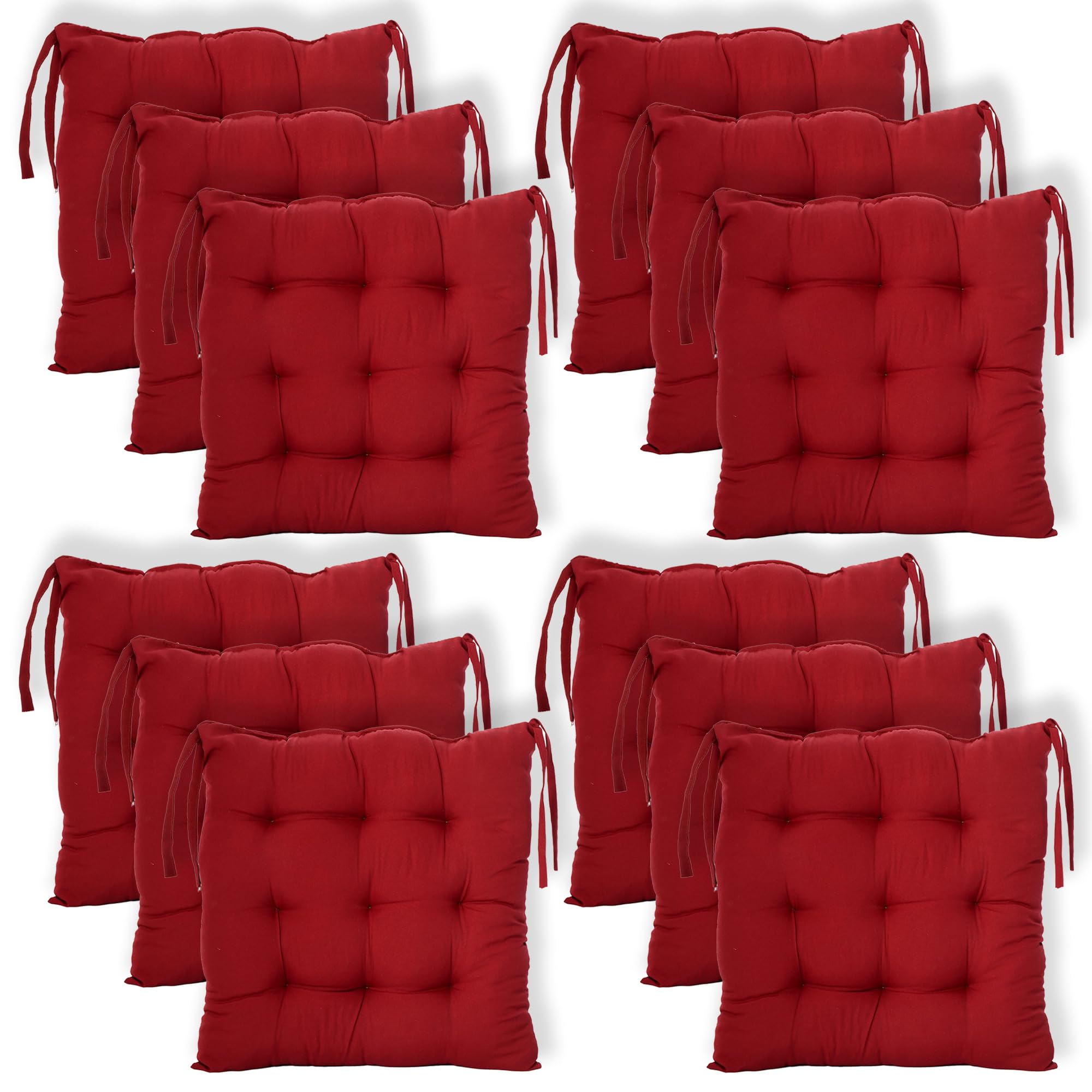 Kuber Industries Pack of 12 Cushion Pillow for Chair | Comfort Seat Cushion | Microfiber Square Chair Pad with Ties | Chair Cushion for Sitting | Maroon (B0DDPR7JTJ) Amazon Price History, Amazon Price Tracker