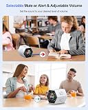 Ticktime Pomodoro Timer, Productivity Timer Cube, 3/5/10/15/25/30 Min Presets, Custom Countdown & Stopwatch 1s–99m59s, Sound/Vibration/Silent, Magnetic, Rechargeable, for ADHD Study Work, Gray
