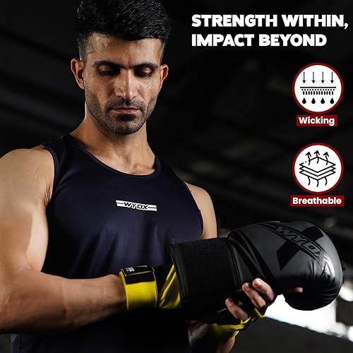 Miniatura 4 de WYOX Guantes interiores de boxeo de gel para hombres y mujeres, correas de muñeca rápidas de 31.5 in, protección acolchada para nudillos para Muay