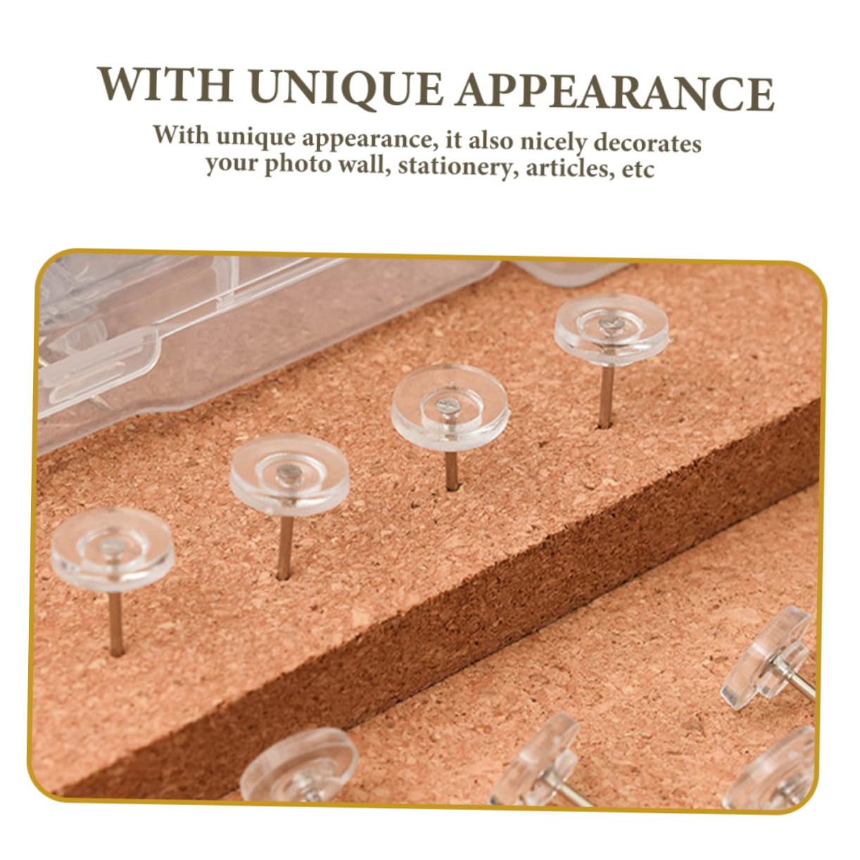 Tofficu 1000piezas Chinchetas Transparentes para Tablero De Anuncios Cajas Tacks Multiusos para Fijar Fotos Notas y Mapas Accesorios De Oficina Resistente y Duradero
