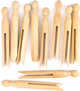 Baker Ross Wooden Dolly Pegs (Pack of 24) for Kids Arts and Crafts Activities