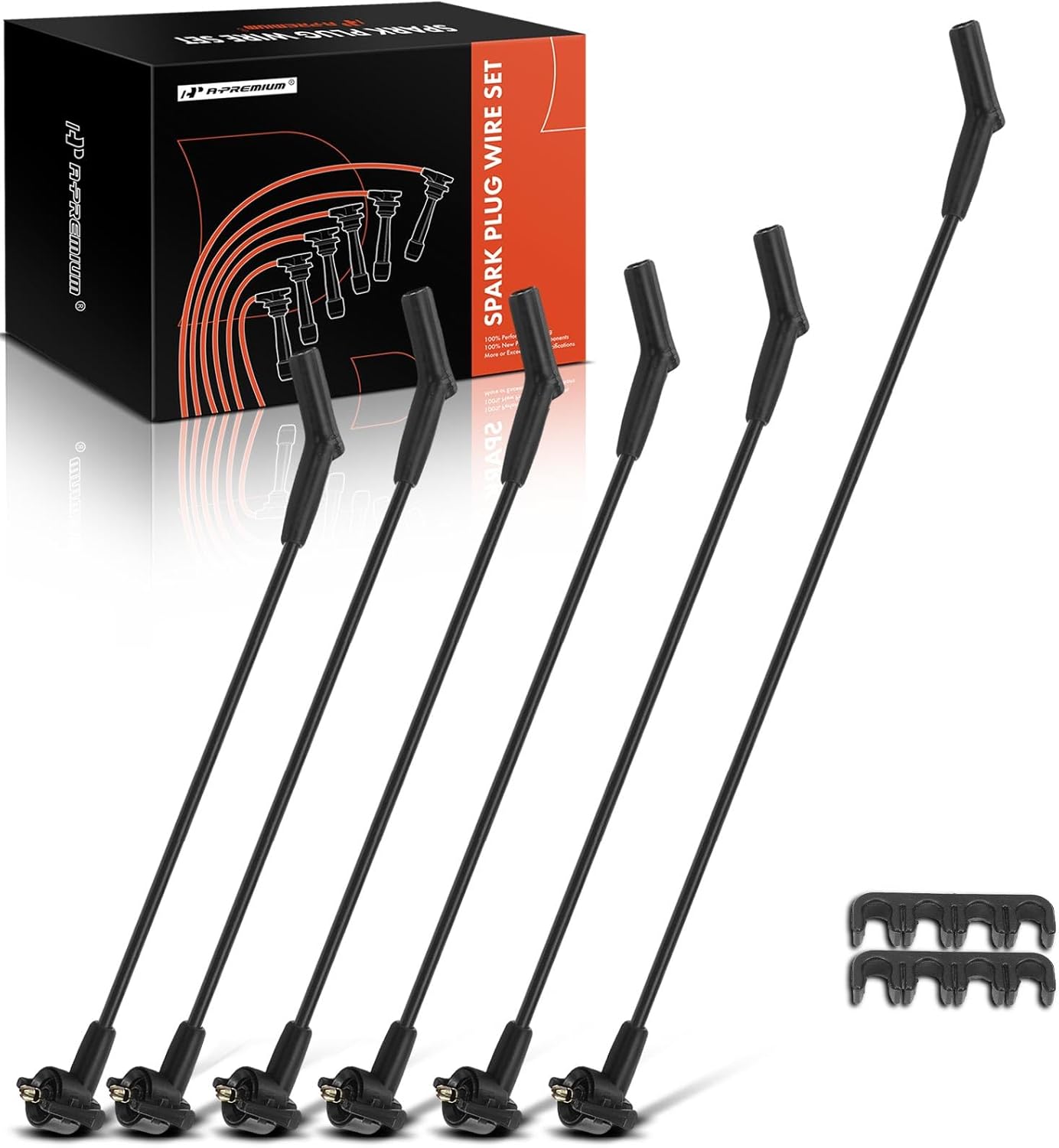 A-Premium Ignition Spark Plug Wires Set of 6 Compatible with Ford F-150 F150 E-150 Econoline E-250 Econoline E-150 Econoline Club Wagon 1997-2000 4.2L