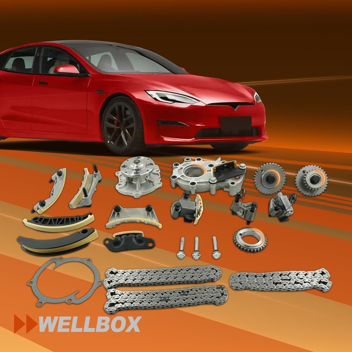 Timing Chain Kit with Water&Oil Pump for Cadillac CTS SRX, for Buick Allure Enclave, for Chevrolet Camaro Colorado, for GMC Canyon Terrain, for Pontiac G6 G8, for Saab, for Saturn, OE12633451 12600459