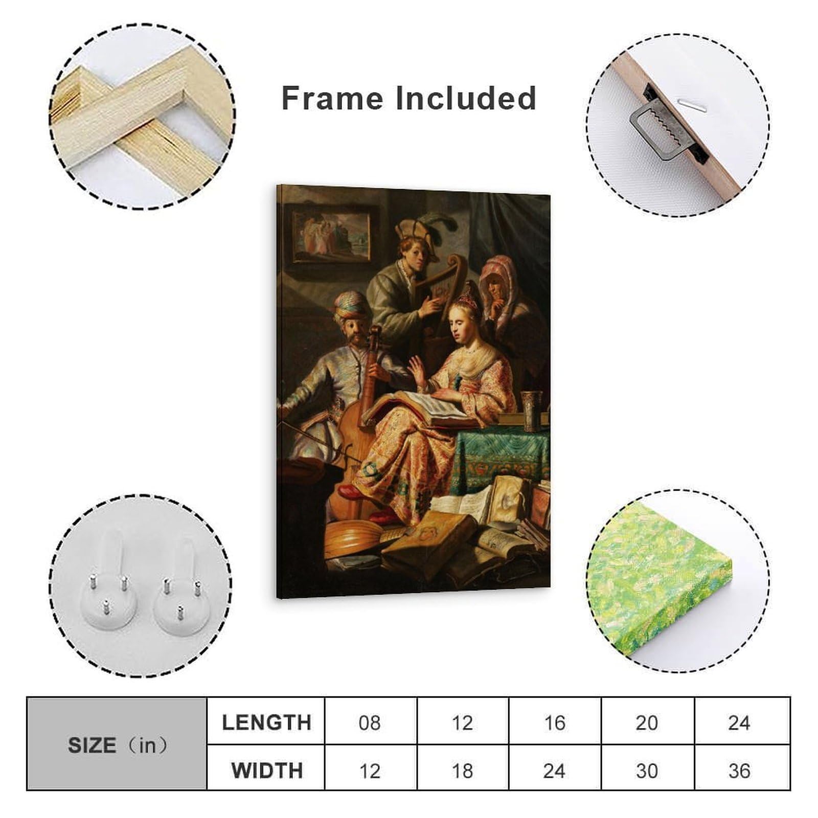 Gerard Ter Borch Künstlerwerke Das Konzert-Poster, Leinwandbild, Wandkunst, Bilder für Heimdekoration, modernes Kunstwerk für jeden Raum, 40 x 60 cm