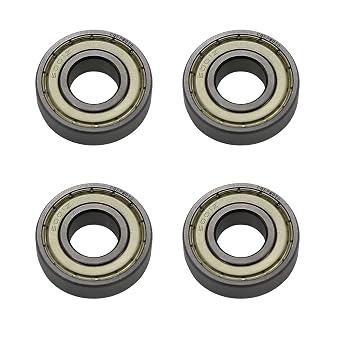 4 Pcs 6001-ZZ & 6204-ZZ Shielded Ball Bearing - Lubricated - Chrome Steel... 6001-ZZ, 4
