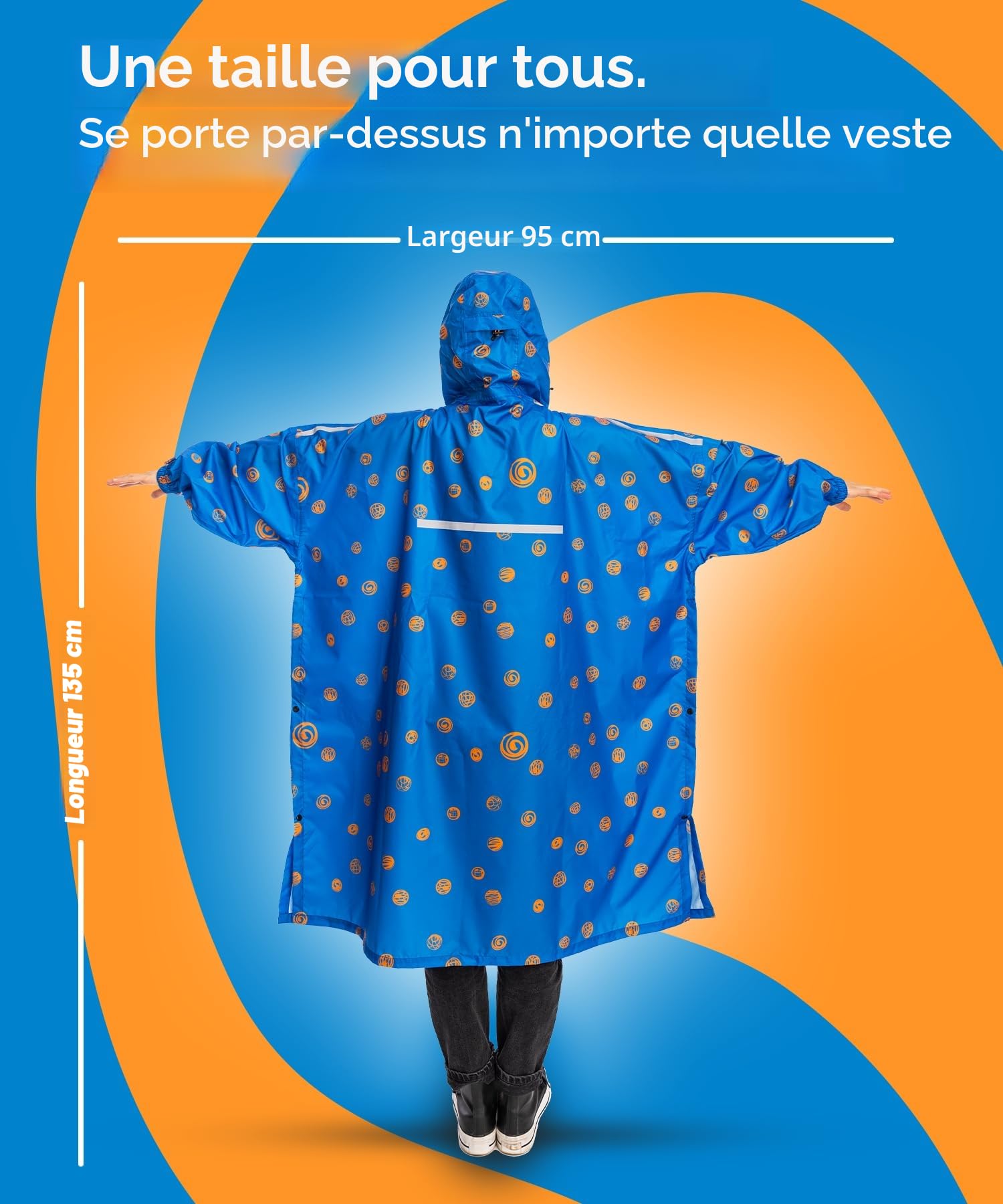 Jubi® Poncho de pluie pour femme - 100 % imperméable, léger et respirant - Poncho coupe-vent pour l'extérieur, la randonnée, le camping et les voyages - Protection contre la pluie élégante pour le