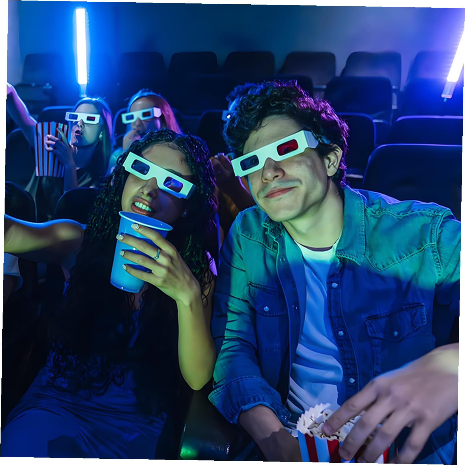 BESPORTBLE 100 Gafas de Cartón Anaglifo 3D para Películas y Vídeos, Lentes Rojo-Azul Compatibles Cine, Hogar y Regalos, y Seguros para Niños y Adultos