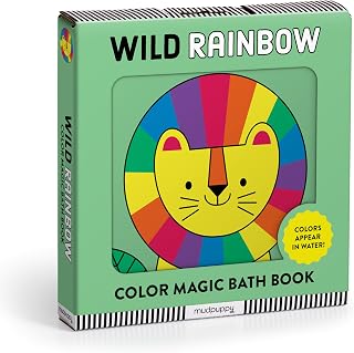 Mudpuppy Wild Rainbow Magic Bath Book - Color-Changing Waterproof Pages, Animal Illustrations for Babies & Toddlers