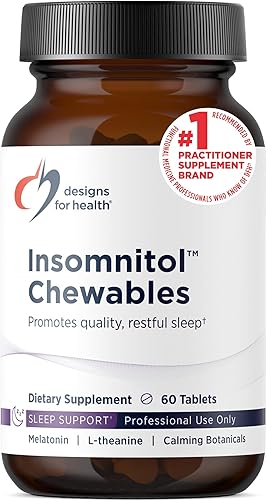 Designs for Health Masticables de insomnitol - Melatonina masticable - 200 mg de L-teanina, 5-HTP, vitamina B6 + inositol - Delicioso suplemento con