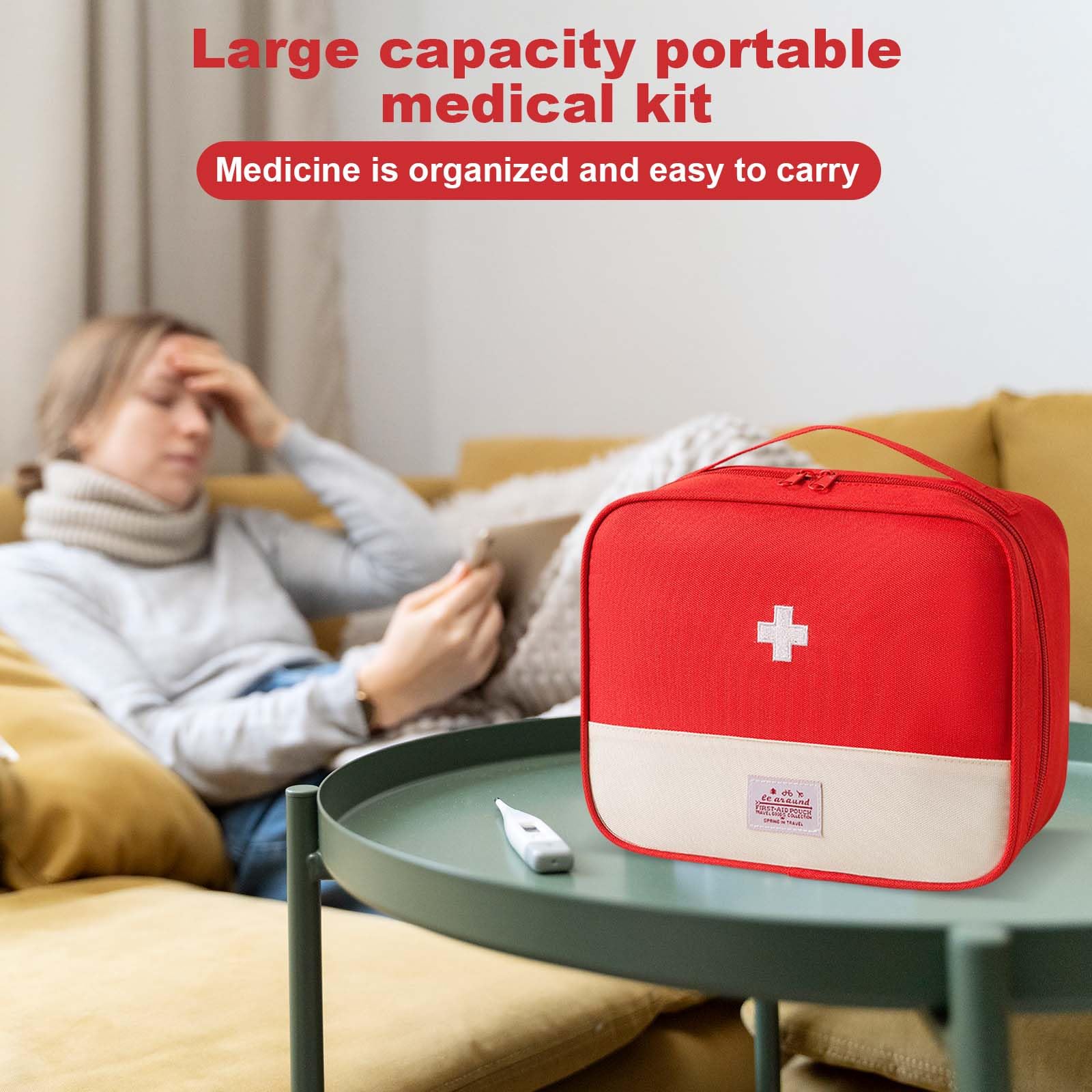 Disnace Travel Medicine Bag, Portable Mini First Aid Kit, Empty First Aid kit, Medical Kits Empty Bag - Image 4