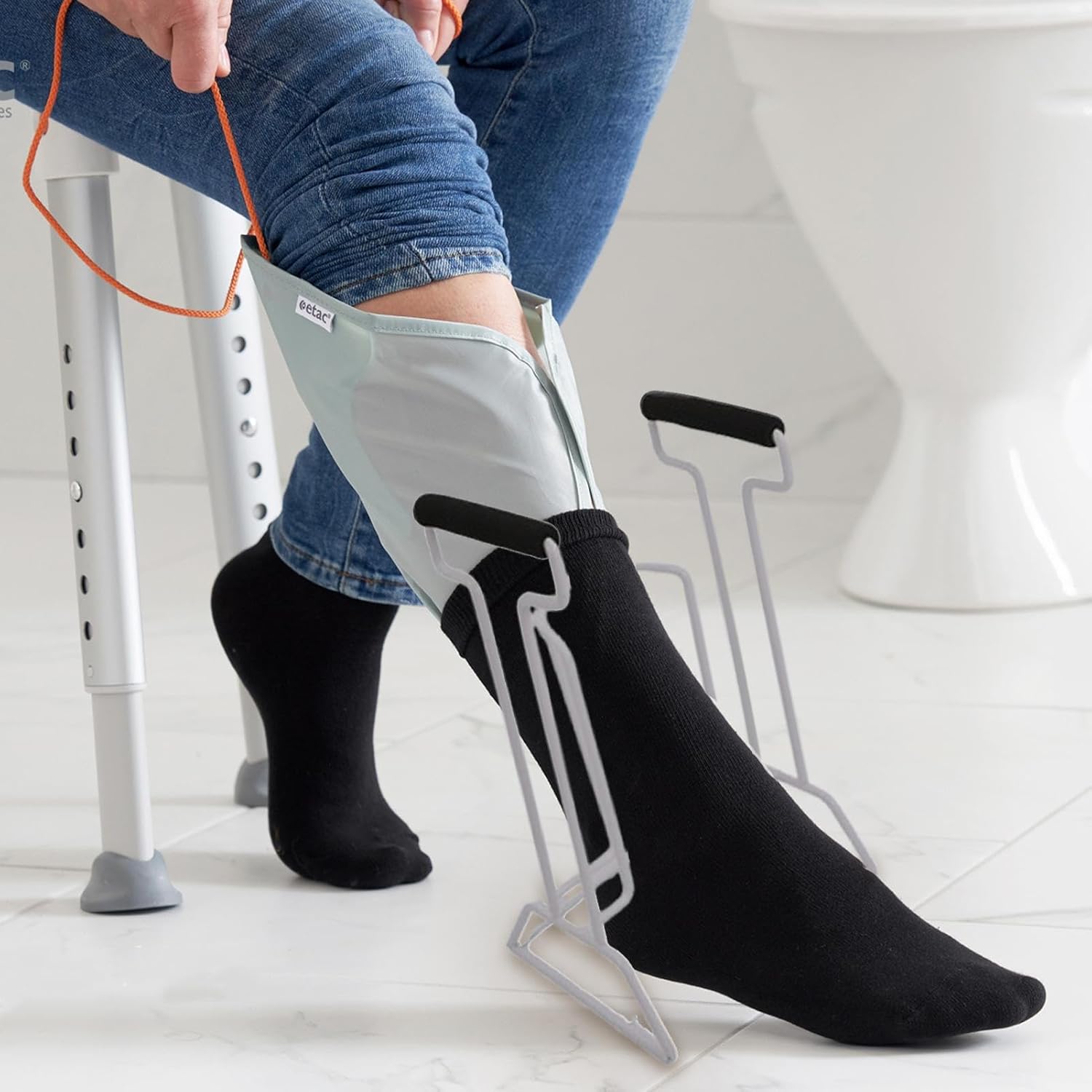 Compression Sock Donners - Sock Helper Grip Aid, Sock Tool | Easy to Use Sock Aid Device with Anti-Rust Frame, Stable Sock Helper for Elderly, Pregnant Women, Or Disabled Users with Limited Motion