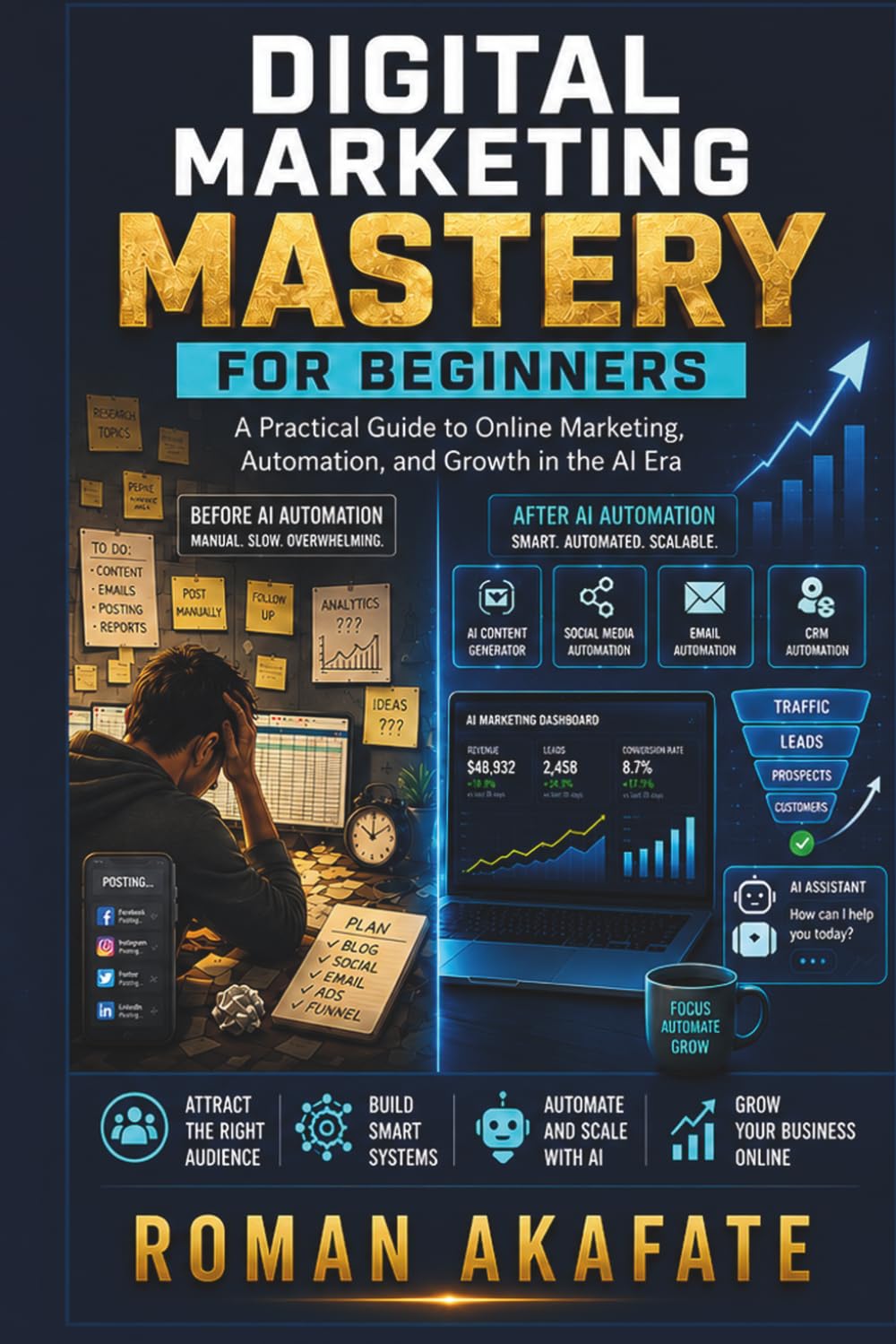 Digital Marketing Mastery for beginners: A practical Guide to Online Marketing Automation and Growth in the AI Era
